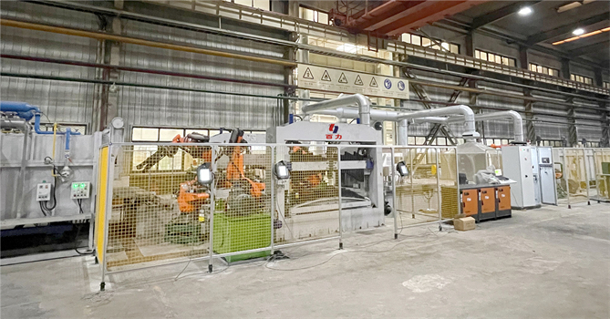 Automatic production line for plate spring heat treatment